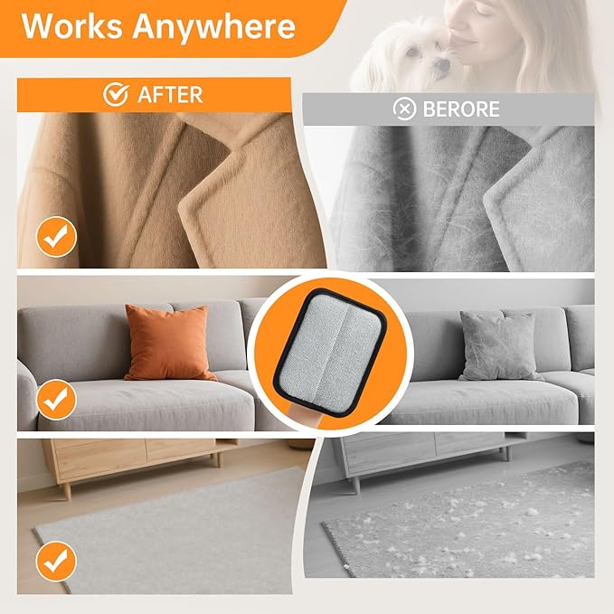 2 Pcs Static Pet Hair Removal Gloves, Reusable Electrostatic Pet Cat Dog Hair Remover Grooming Gloves Brush Tool for Couch, Furniture, Carpet, Car Seat-Mewly Pet