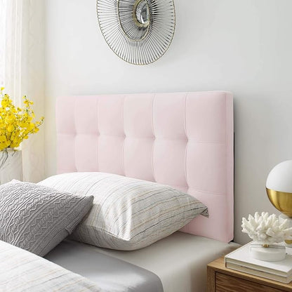 Modway Lily Biscuit Tufted Twin Performance Velvet Headboard, Pink