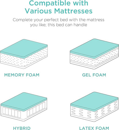 Best Choice Products Ergonomic Queen Size Adjustable Bed Frame, Electric Base w/Wireless Remote Control, Nightlight, Massager, 2 USB Ports