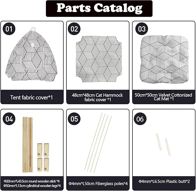 2-in-1 Elevated Cat Tent Cat House, Quick Assembly and Disassembly, Portable Indoor/Outdoor Cute Cat Bed Cave-White Diamond Pattern-Mewly Pet