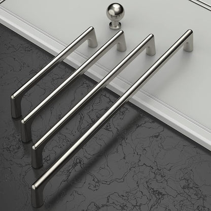 Amerdeco 10 Pack Brushed Satin Nickel Cabinet Pulls 5 Inch(128MM) Hole Centers Kitchen Cabinet Handles Hardware Kitchen Handles for Drawer Pulls ZH0041