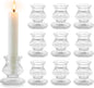 Romadedi Glass Candle Holder for Candlestick - 10 Pcs Clear Small Tapered Candle Holder Decor Bulk Wedding Table Centerpiece for Candle Sticks Christmas Party Living Room Dinner Advent