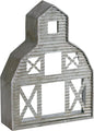 Barn Shaped Tea Light Holder Farmhouse Galvanized Metal Candle Holder Vintage Barn Decor for Table Centerpiece - 6.3" x 1.97" x 8.46"