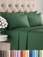 Cal King 6 Piece Sheet Set - Comfy Breathable & Cooling - Ultra-Soft Hotel Luxury Bedding Set w/ 8-16 Inch Deep Pockets - 1 Flat & 1 Fitted Sheet & 4 Pillowcases - Wrinkle Free & Easy Care - Emerald