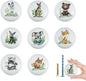 8Pack1.5 Brown Bear Ceramics Cabinet Handle knob Cute Flower Fox Safari Nursery Room Animals Dresser Drawer knobs and pulls