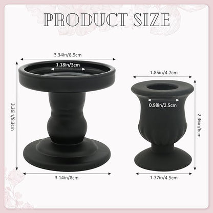 Black Unity Candle Holder - Glass Candle Holders for Pillar Candles Taper Candles, Glass Candlestick Holders Set of 3, Decorative Clear Glass Candlestick Holder for Wedding Church Centerpiece