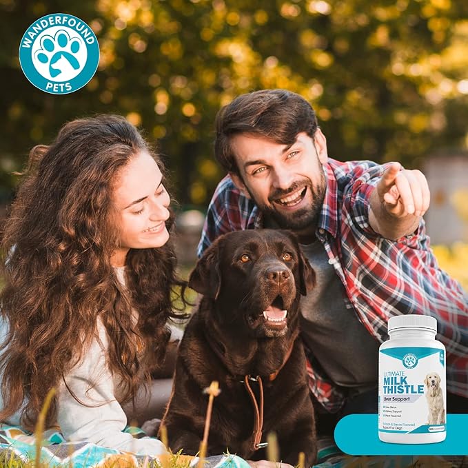 Wanderfound Pets Milk Thistle for Dogs – Tasty Salmon & Bacon Flavored Natural Liver Support for Pets – Kidney Cleanse Detox & Repair Formula Manufactured in The USA – 100 Chewable Tablets-Mewly Pet