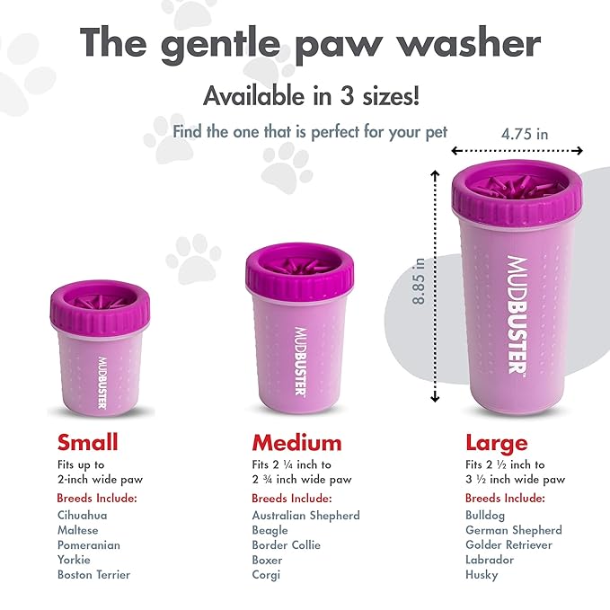 Dexas MudBuster Portable Large Dog Paw Cleaner, Fuchsia - Premium Pet Supplies and Accessories-Mewly Pet