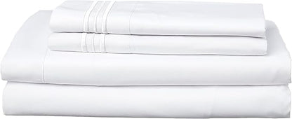 King Size Sheets - Breathable Luxury Bed Sheets with Full Elastic & Secure Corner Straps Built In - 1800 Supreme Collection Extra Soft Deep Pocket Bedding, Sheet Set, EXTRA DEEP pocket - King, White