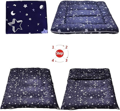 MAXYOYO Navy Star Futon Mattress Japanese Floor Mattress Tatami Floor Mat Foldable Bed Portable Camping Mattress Kids Sleeping Pad Floor Lounger Couch Bed Twin Size