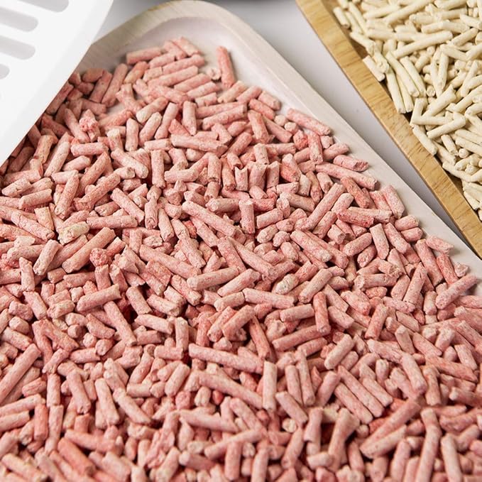 I AM TOFU - Tofu Cat Litter, Natural Flushable, No Dust Extra Clumping Pellet Litter (10 LBS, Honey Peach)-Mewly Pet