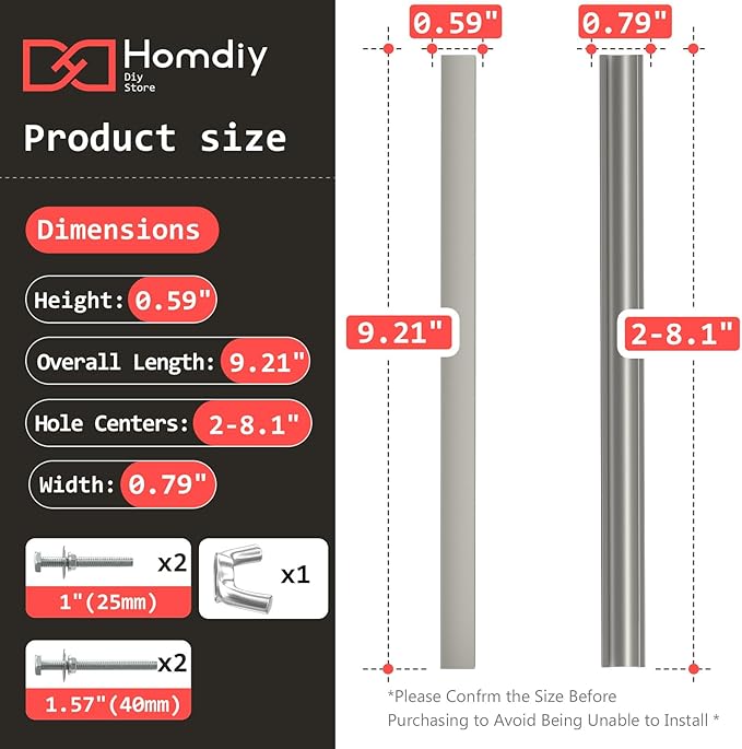 homdiy 25Pack Brushed Nickel Handles Adjust Cabinet Pulls Adjustable Drawer Pulls,8-1/4in Drawer Pulls