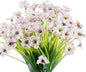 12 Bundles Artificial Flowers Outdoor UV Resistant Fake Flowers No Fade Plastic Plants Garden Porch Window Box Decorating (White)