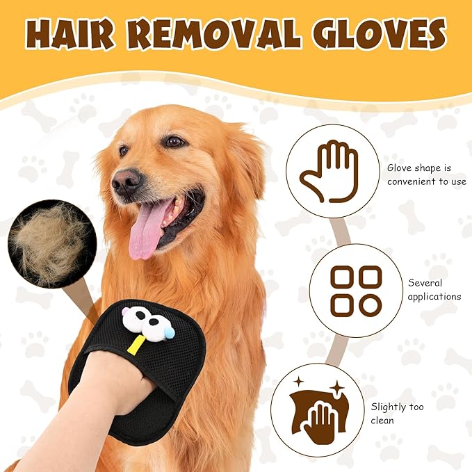 Electrostatic Pet Hair Remover, Pet Hair Remover Tool for Cats & Dogs, Cleaning Gloves for Carpet, Couch, Furniture, Car Seat, Double-Sided, Reusable, Washable (1 PCS)-Mewly Pet