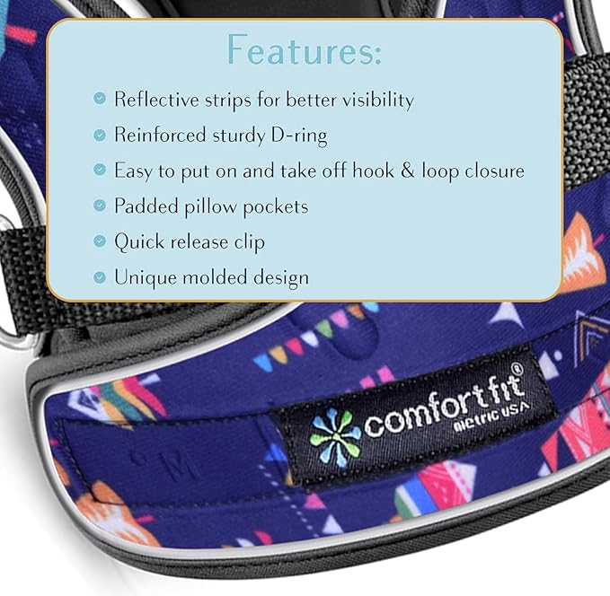 Comfort Fit Dog Harness No Pull with Adjustable Buckles Soft Padded Reflective Choke Step-in Pet Vest with Easy Control Handle for Small Medium Large Dogs & Puppies for Walking Running Training-Mewly Pet