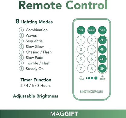 MAGGIFT 304 LED Curtain String Lights, 9.8 x 9.8 ft, 8 Modes Plug in Fairy String Light with Remote Control, Christmas, Backdrop for Indoor Outdoor Bedroom Window Wedding Party Decoration, Cool White