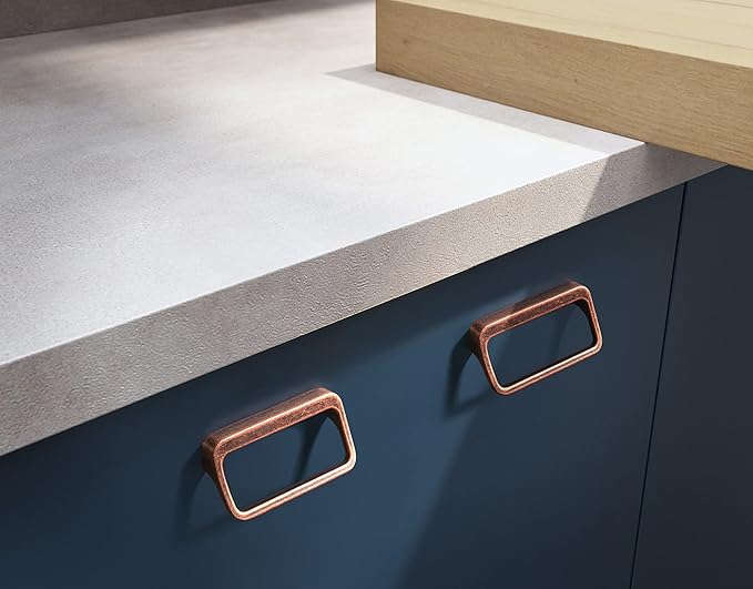 Goo-Ki Antique Copper Cabinet Pulls with Hole Center 5''(128MM),Retro Zinc Alloy Drawer Pulls for Drawer,Wardrobe,Cupboard,6 Pack