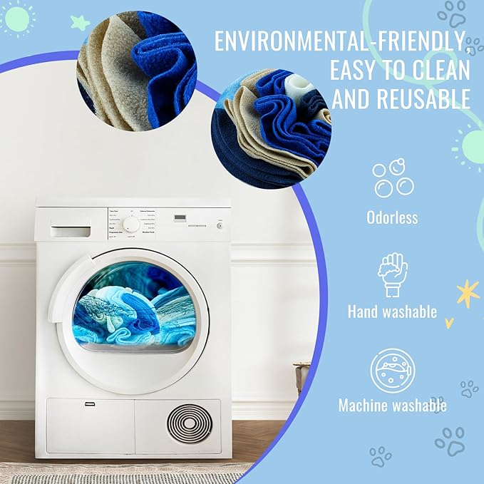 Pet Snuffle Ball, Puzzle Sniffing Interactive Dog Ball for Blind Dogs Training Stress Relief Dog Enrichment Toys Treat Machine Washable (15cm, Serenity Blue)-Mewly Pet