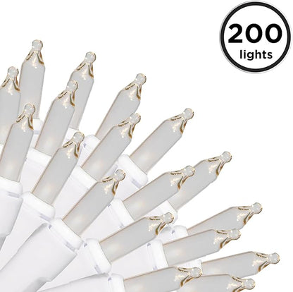 Brite Star 100 Count Mini String Christmas Lights, Clear - 22 feet Indoor/Outdoor Christmas Tree Lights with White Wire (Set of 2)