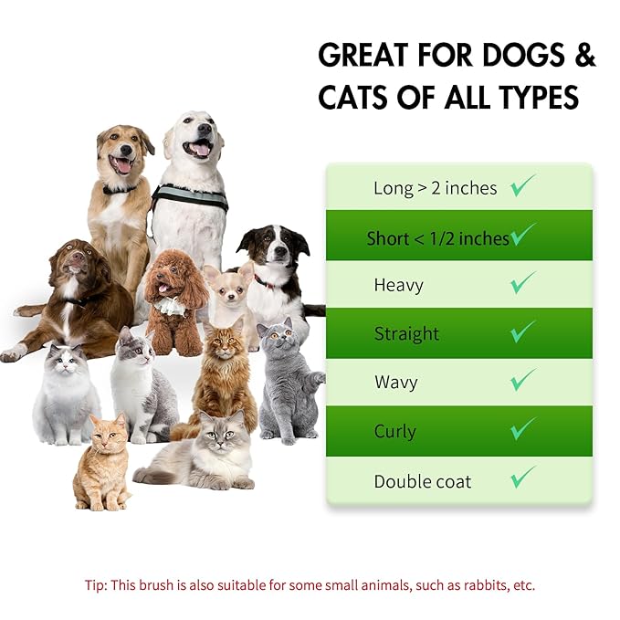 Dog Brush Kit - Self-Cleaning Slicker Brush with Bath Brush & Undercoat Rake | Deshedding Tools for Large - Small Dogs & Cats, Professional 3-in-1 Pet Grooming Set for Heavy Shedding, Green-Mewly Pet