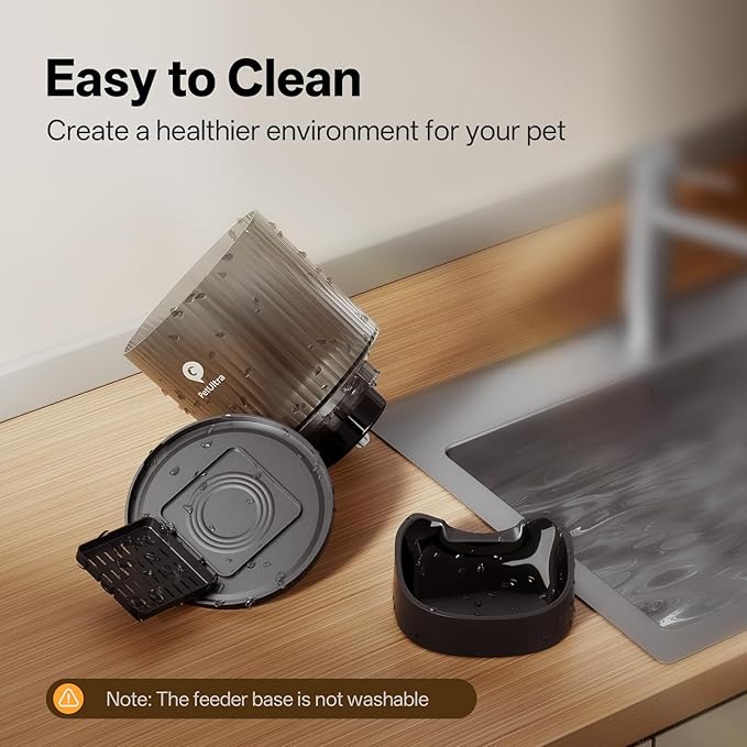 Automatic Cat Feeder WiFi- 5Ghz Cat Food Dispenser with APP Remote Control- Auto Pet Feeder for Small Dog Indoor- Easy to Set Up and Clean- Dual Power with Desiccant Bag Keep Fresh-Mewly Pet