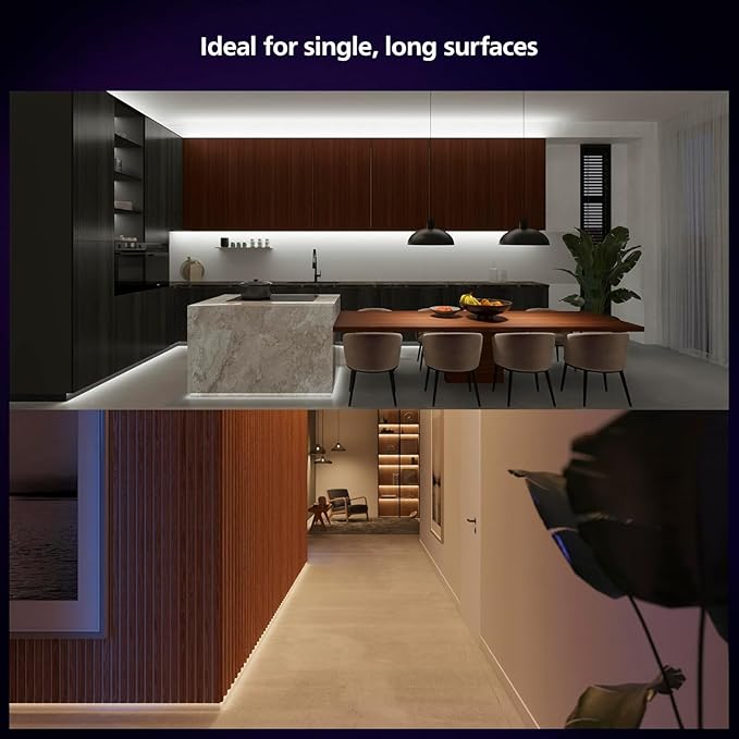 Philips Hue Indoor 33 Ft Smart LED Solo lightstrip Base Kit - 1 Pack - Control with Hue App - Compatible with Alexa, Google Assistant and Apple HomeKit