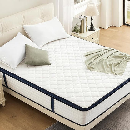 Queen Mattress 12 Inch Mattress Queen Size - Memory Foam & Pocket Coils Springs, Pressure Relief, Medium Firm Comfort, Motion Isolation, Ideal for All Sleep Positions, CertiPUR-US Certified