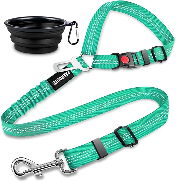 2 Piece Set Retractable Dog Car Seatbelts - Adjustable Pet Seat Belt for Vehicle Headrest Restraint - Heavy Duty & Elastic & Durable Car Harness-Mewly Pet