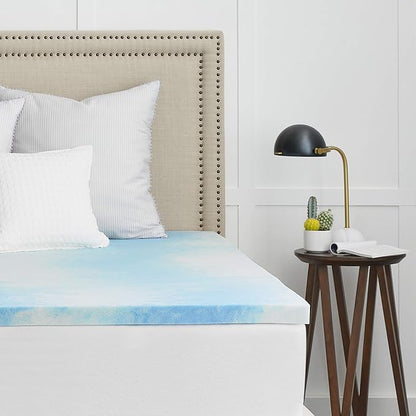 Sealy 1.5" SealyChill Gel Memory Foam Mattress Topper, Full, White
