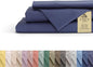 Linen Home 100% Cotton Percale Sheets King Size, Dark Blue, Deep Pocket, 4 Pieces Set - 1 Flat, 1 Deep Pocket Fitted Sheet and 2 Pillowcases, Crisp Cool and Strong Bed Linen