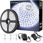 Onforu LED Light Strip,16.4ft Dimmable LED Tape Light, 6000K Daylight White Strip Lighting, 300 LEDs Flexible Vanity Mirror Light, 5M 12V Ribbon Rope Light for Bedroom, Under Cabinet,Kitchen,Christams