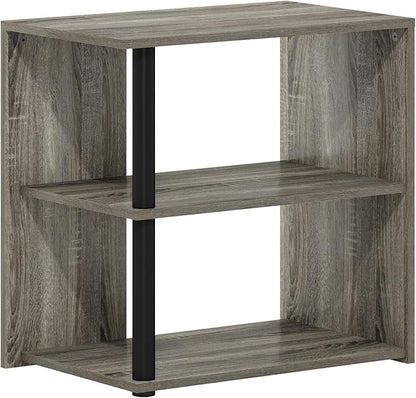 Furinno Romain Side Table, 2-Tier End Table with Open Shelf, Night Stand, Bedside Table, for Living Room, Bedroom, French Oak