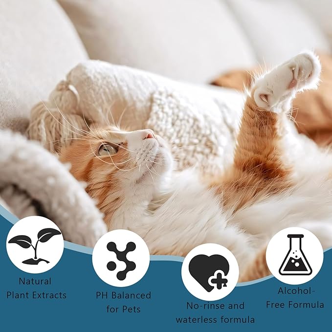 Pet Steam Brush Spray Refill for Dogs & Cats – Concentrated Waterless Shampoo, 3-in-1 Grooming Spray Comb Mist, 2*Shampoo(Steam Brush not Included)-Mewly Pet