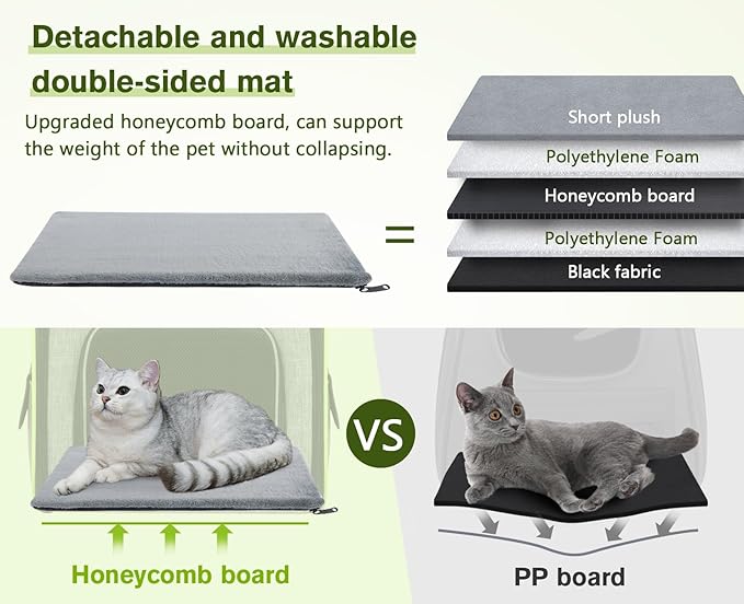 Pecute Cat Carrier Backpacks, Expandable Cat Backpack with Breathable Mesh, Pet Carrier Backpack for Cats Small Dogs Puppies Up to 17 Lbs, Dog Carrier Backpack Great for Travel Hiking Camping Outdoor-Mewly Pet