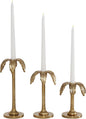 Deco 79 Aluminum Metal Decorative Candle Holder Candle Stand, Set of 3 Candlestick Holder 6", 8", 10"H, Gold