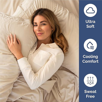 Full Size 4 Piece Sheet Set - Comfy Breathable & Cooling Bed Sheets Set - Hotel Luxury Bedding for Women, Men, Kids, Teens, Boys & Girls - Deep Pockets, Ultra-Soft and Wrinkle Free - Oeko-Tex - Wheat
