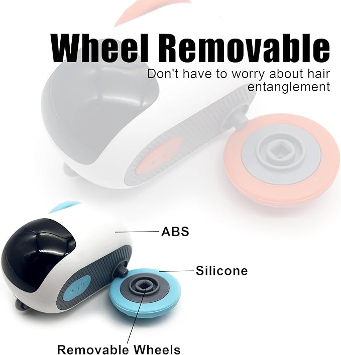 1pc Interactive Automatic Remote Control Cat Mice Car Toy and 1pc Smart Electric Moving Speedy Cat Ball Toy with Feather Tail, Suitable for Dogs, Keep Busy, Stimulating, Rechargeable (Blue)-Mewly Pet