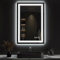 LED Mirror for Bathroom, 24x36 Inch Gradient Front and Backlight LED Bathroom Mirror, 3 Colors Dimmable CRI>90 Double Lights, Enhanced Anti-Fog, Hanging Plates Wall Mount Lighted Mirror