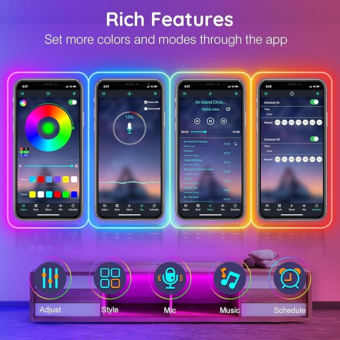 AILBTON 100Ft Neon Rope Lights,Flexible Led Rope Lights Control with App/Remote,Multiple Modes Rope Lights,IP65 Outdoor RGB Led Neons Lights,Music Sync Gaming Led Neon Light Strip for Bedroom Decor