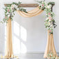 Socomi Wedding Arch Draping Fabric 2 Panels 29" x 19Ft Champagne Sheer Chiffon Curtain Drapes 6 Yards for Wedding Ceremony Birthday Party Decoration