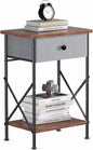 VECELO Nightstand with Drawer, Small Bedside Table with Storage and Adjustable Metal Legs, Wood End Table for Bedroom or Living Room, Perfect for Small Spaces and Modern Farmhouse Décor, Retro Brown