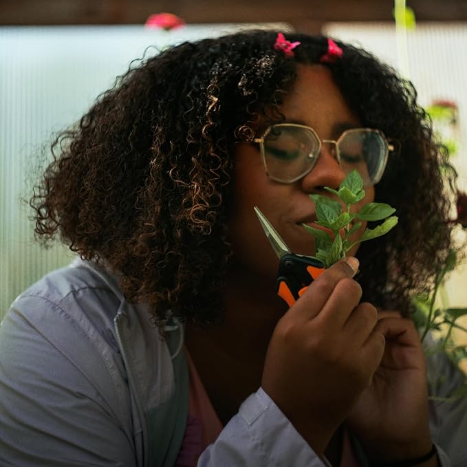 Fiskars Micro-Tip Pruning Snips - 6" Garden Shears with Sheath and Comfort Grip - Sharp Steel Blades - Quality Pruning Shears for Plants in Grow Tents and Hydroponics - Garden Tools-Mewly Pet