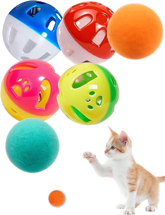 6-Pack Cat Toys for Kittens and Indoor Cats, Loving Every Minute (1.5'', Basic Cat Toy Set)-Mewly Pet