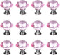 12pcs Diamond Shape Crystal Glass 30mm Cabinet Drawer Knob Pink