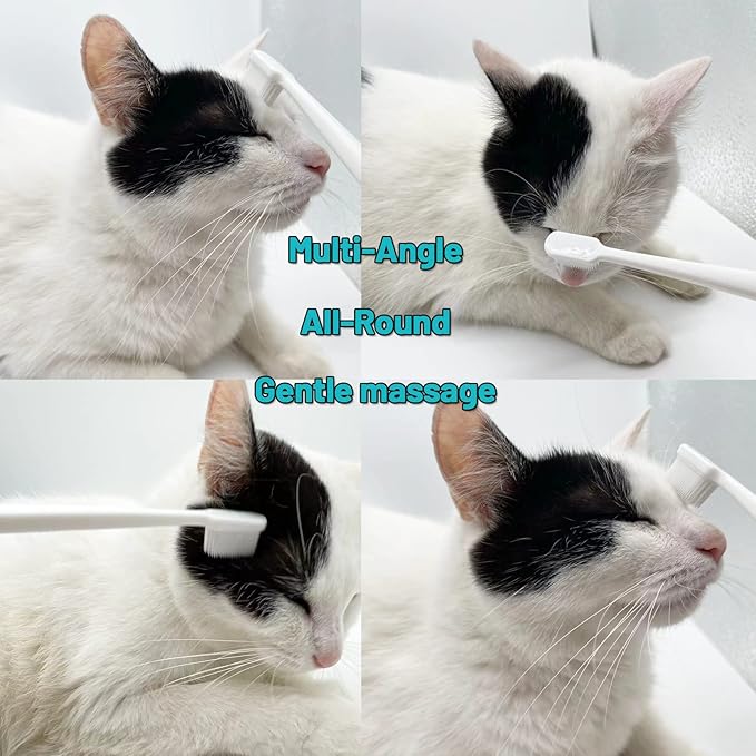 Emmeliestella Cat Head Brush, Cat acne Cleaner, Silicone bristles, not hurt the facial skin, Gently remove cat eye discharge & jaw black spots, Easy to handle & clean & remove hair, 2PCS-Mewly Pet