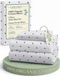 LANE LINEN 100% Organic Cotton Twin Sheets Set - 3 PC Bedding Sheets & Pillowcases - Breathable & Cooling Bed Sheets - Deep Pocket up to 15", Sheets for Twin Size Bed: Polka Dot (Black)