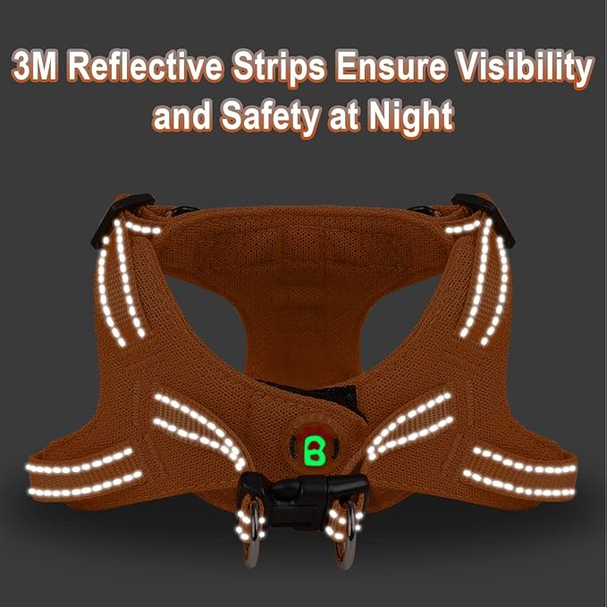 Dog Harness Step in Dog Vest Harness, Reflective Adjustable Puppy No Pull Harness Breathable Soft for Small and Medium Dogs Cats, Orange, XS-Mewly Pet