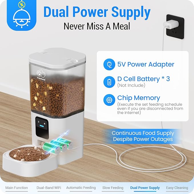 Automatic Cat Feeder with Slow Feed: 5G WiFi Automatic Dog Feeder with Smart APP Control, Auto Cat Food Dispenser with Alexa for Multiple Pets, Detachable for Easy Cleaning - 29 Cup（7L）-Mewly Pet