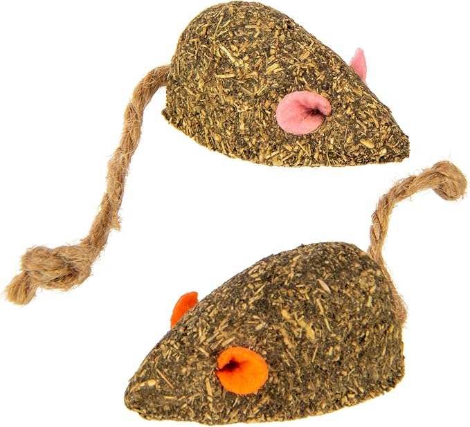 SmartyKat Instincts Mouser Mayhem HappyNip Cat Toy, Compressed Catnip & Silverine-Shaped Mice, Mentally Stimulating, Durable & Less Mess, 2-Pack-Mewly Pet