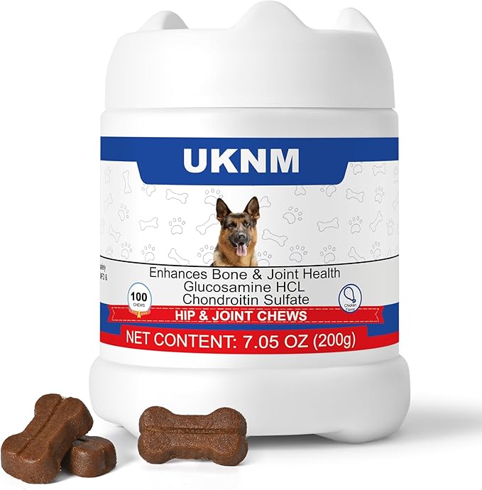 Dog Hip and Joint Supplement,100 Count,Chicken Flavor,Pain and Inflammation Relief Chews with Glucosamine, MSM, Vitamin C, Omega 3,Treats Hip Dysplasia, Arthritis,for Hip & Joint Health, Pain Relief-Mewly Pet